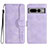 Leather Case Stands Flip Cover Holder YX2 for Google Pixel 7 Pro 5G Purple