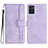 Leather Case Stands Flip Cover Holder YX2 for Motorola Moto E22 Purple