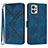 Leather Case Stands Flip Cover Holder YX2 for Motorola Moto G Power 5G (2023) Blue