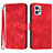 Leather Case Stands Flip Cover Holder YX2 for Motorola Moto G Power 5G (2023) Red