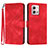 Leather Case Stands Flip Cover Holder YX2 for Motorola Moto G Stylus (2023) 4G Red