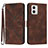 Leather Case Stands Flip Cover Holder YX2 for Motorola Moto G53 5G