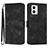 Leather Case Stands Flip Cover Holder YX2 for Motorola Moto G53 5G Black