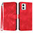 Leather Case Stands Flip Cover Holder YX2 for Motorola Moto G53y 5G Red