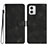 Leather Case Stands Flip Cover Holder YX2 for Motorola Moto G73 5G Black