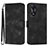 Leather Case Stands Flip Cover Holder YX2 for Oppo A18 Black