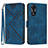 Leather Case Stands Flip Cover Holder YX2 for Oppo A38 Blue