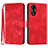 Leather Case Stands Flip Cover Holder YX2 for Oppo A78 4G Red