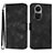 Leather Case Stands Flip Cover Holder YX2 for Oppo Reno10 5G Black