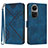 Leather Case Stands Flip Cover Holder YX2 for Oppo Reno10 5G Blue