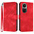 Leather Case Stands Flip Cover Holder YX2 for Oppo Reno10 5G Red