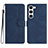 Leather Case Stands Flip Cover Holder YX2 for Samsung Galaxy S24 5G Blue