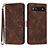 Leather Case Stands Flip Cover Holder YX3 for Google Pixel 6a 5G Brown