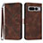 Leather Case Stands Flip Cover Holder YX3 for Google Pixel 7 Pro 5G Brown