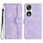 Leather Case Stands Flip Cover Holder YX3 for Huawei Honor 90 5G Purple