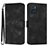 Leather Case Stands Flip Cover Holder YX3 for Motorola Moto E22 Black