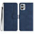 Leather Case Stands Flip Cover Holder YX3 for Motorola Moto G Power 5G (2023) Blue