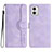 Leather Case Stands Flip Cover Holder YX3 for Motorola Moto G53 5G Purple