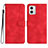 Leather Case Stands Flip Cover Holder YX3 for Motorola Moto G53 5G Red