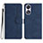 Leather Case Stands Flip Cover Holder YX3 for Oppo A18 Blue