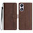 Leather Case Stands Flip Cover Holder YX3 for Oppo A18 Brown