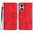 Leather Case Stands Flip Cover Holder YX3 for Oppo A18 Red