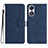 Leather Case Stands Flip Cover Holder YX3 for Oppo A58 4G Blue