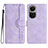 Leather Case Stands Flip Cover Holder YX3 for Oppo Reno10 5G Purple