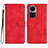 Leather Case Stands Flip Cover Holder YX3 for Oppo Reno10 5G Red