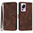 Leather Case Stands Flip Cover Holder YX3 for Xiaomi Mi 12 Lite NE 5G Brown