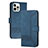 Leather Case Stands Flip Cover Holder YX4 for Apple iPhone 14 Pro Blue