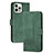 Leather Case Stands Flip Cover Holder YX4 for Apple iPhone 14 Pro Green