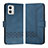 Leather Case Stands Flip Cover Holder YX4 for Motorola Moto G53j 5G Blue