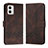 Leather Case Stands Flip Cover Holder YX4 for Motorola Moto G53j 5G Brown