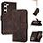 Leather Case Stands Flip Cover Holder YX4 for Samsung Galaxy S22 5G