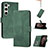 Leather Case Stands Flip Cover Holder YX4 for Samsung Galaxy S22 5G Green