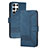 Leather Case Stands Flip Cover Holder YX4 for Samsung Galaxy S24 Ultra 5G Blue