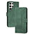 Leather Case Stands Flip Cover Holder YX4 for Samsung Galaxy S24 Ultra 5G Green