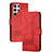 Leather Case Stands Flip Cover Holder YX4 for Samsung Galaxy S24 Ultra 5G Red