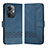 Leather Case Stands Flip Cover Holder YX5 for Oppo K11 5G Blue