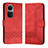 Leather Case Stands Flip Cover Holder YX5 for Oppo Reno10 Pro 5G Red