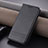 Leather Case Stands Flip Cover Holder YZ1 for Apple iPhone 15 Pro Max Black