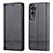 Leather Case Stands Flip Cover Holder YZ1 for Huawei Honor 90 Lite 5G Black