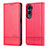 Leather Case Stands Flip Cover Holder YZ1 for Huawei Honor 90 Lite 5G Hot Pink