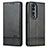 Leather Case Stands Flip Cover Holder YZ1 for Huawei Honor 90 Pro 5G Black