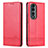 Leather Case Stands Flip Cover Holder YZ1 for Huawei Honor 90 Pro 5G Hot Pink