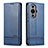 Leather Case Stands Flip Cover Holder YZ1 for Huawei Nova 11 Pro Blue