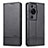 Leather Case Stands Flip Cover Holder YZ1 for Huawei P60 Black