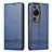 Leather Case Stands Flip Cover Holder YZ1 for Huawei P60 Blue