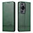 Leather Case Stands Flip Cover Holder YZ1 for Huawei P60 Green